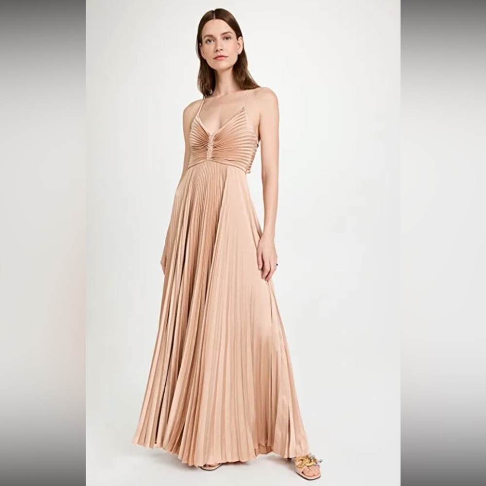A.L.C. Aries Satin Pleated Dress Bella